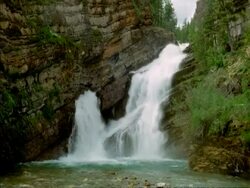 MS Cameron falls, waterton national park, Alberta, Canada Stock Footage