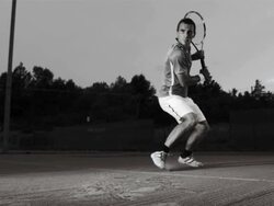 HD Super Slow-Mo: Tennis Player Kicking Dust On Clay Court Stock Footage