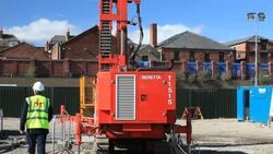 A geothermal energy project by Newcastle University, funded by the Dept of Energy and Climate Change. This project involves drilling 6,000 feet beneath Newcastle, on the site of the old Newcastle Brown Brewery. At this depth, the geothermally heated water  Stock Footage
