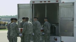 Body of two-star general killed in an Afghan "insider attack" arrives at Dover Air Force Base News Clip