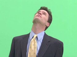 CU, Businessman looking up in studio Stock Footage