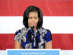 Michelle Obama speaks at Broward College Stock Footage