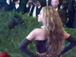 Beyonce at "PUNK: Chaos To Couture" Costume Institute Gala Stock Footage
