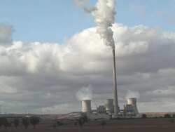 Coal-burning power plant Stock Footage