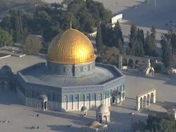 Aerial The Temple Mount in Jerusalem, Israel Stock Footage