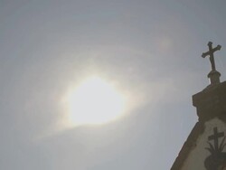 cross in the sun Stock Footage
