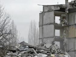 Demolition of a house Stock Footage