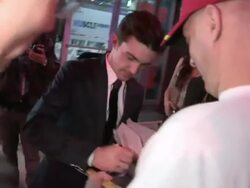 Drake Bell with Dirty Dog contemplates Time Travel Stock Footage