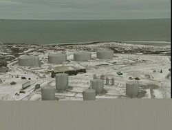 Gas storage?, Churchill, Manitoba, Canada Stock Footage