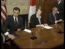 USA: US SIGN AGREEMENT WITH JAPAN News Clip