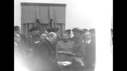 Churchill presents Stalin with Sword of Stalingrad at Tehran Conference during World War II News Clip