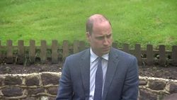 Prince William Visits Charity re Football Sex Abuse News Clip