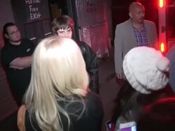 Jake Bugg takes selfies while greeting fans after his performance at The Troubadour in West Hollywood Stock Footage