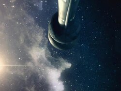 Sci-fi animation. Spaceship flying into the universe. Stock Footage