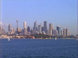 WA view of Sydney skyline, skyscrapers, Sydney, Australia Stock Footage