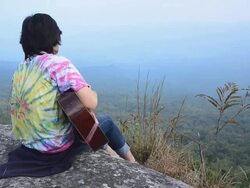 side view : man is relax Stock Footage