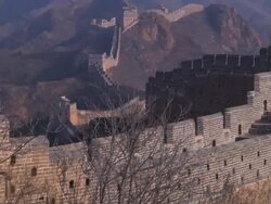 An amazing view of a very well preserved portion of the Great Wall of China. Stock Footage