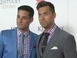 Michael Turchin and Lance Bass at Moet & Chandon Toasts The 139th Kentucky Derby Stock Footage
