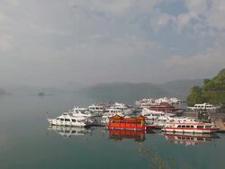 Chaowu Wharf, Sun Moon Lake, Taiwan Stock Footage