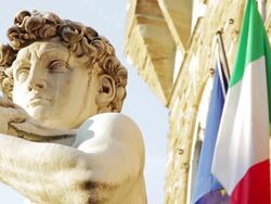 David of Michelangelo in Florence Stock Footage