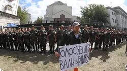 Ukrainian activists protest against Russian elections Stock Footage