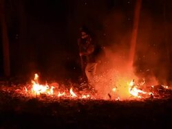 Firefighter working Stock Footage