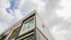 HD Time Lapse: Corporate buildings with in time lapse  zoom Stock Footage