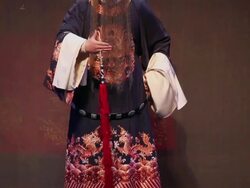 MS TU Artist performing Qinqiang opera in theater and Qinqiang is representative folk opera of northwest china AUDIO / xi'an, shaanxi, china Stock Footage