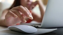 woman using a notebook computer Stock Footage