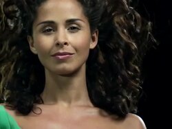 Woman with Brazilian flag Stock Footage