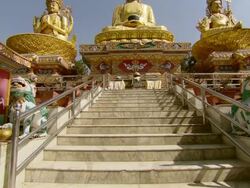 MS TU Shot of Boudhanath Stupa temple / Kathmandu, Nepal Stock Footage