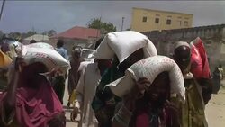 Famine victims arriving in Mogadishu seeking help News Clip