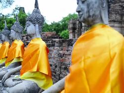 Old Stone Buddha Statues Stock Footage