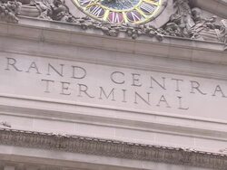CU, LA, Grand Central Station sign above entrance, New York City, New York, USA Stock Footage