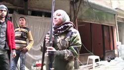 Profile of mother-of-two who has taken up a sniper's rifle against Assad's army News Clip