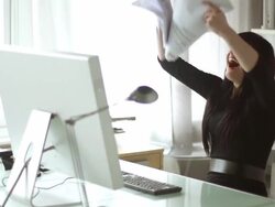 Desk joy   BS  DE Stock Footage