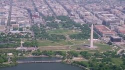 'HA ZO WS AERIAL Shot of White House  / Washington DC, United States' Stock Footage