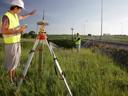 Land surveyors Stock Footage