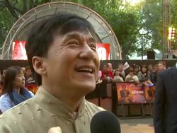 INTERVIEW: Jackie Chan on his character in the film at the The Karate  Stock Footage