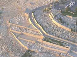 Aerial Mount of Olives in eastern Jerusalem, Israel Stock Footage