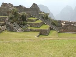 WS PAN View of Fort with mountains / Machu Picchu, Peru Stock Footage