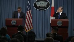 US Sec of Def Panetta meets Japanee counterpart, news briefing News Clip
