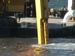 Dredging Sediment Mud From Under Water, Close Up Stock Footage