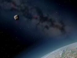 The Tunguska Impactor begins entry into Earths atmosphere Stock Footage