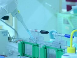 Scientist and bio lab experiment Stock Footage