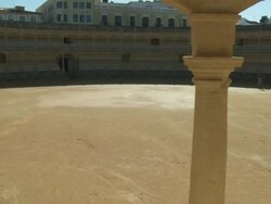 MS PAN View of bull ring / Ronda, Andalusia, Spain        Stock Footage