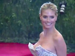 Heidi Klum at "PUNK: Chaos To Couture" Costume Institute Gala Stock Footage