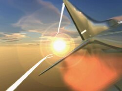 Jet Fighter sunset vapour trails 4:4:4 1080i with alpha silhouette Stock Footage