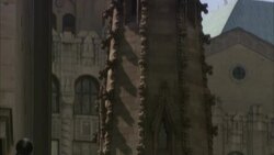 A cross tops a Gothic cathedral in New York City. Stock Footage