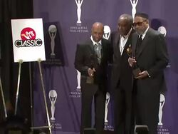 23rd Annual Rock and Roll Hall of Fame Induction Ceremony press room Stock Footage